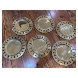 (6) Gold Plated Christmas Plates (6) Gold Plated Christmas Plates