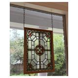19.5"x26" stained glass framed in wood for 19.5"x26" stained glass framed in wood for