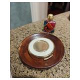 Small Perfume Bottle, Compact, Wooden Dish Small Perfume Bottle, Compact, Wooden Dish