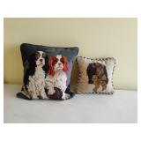 Needlepoint & Braided Edge Dog Pillows Needlepoint & Braided Edge Dog Pillows