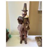 26" RARE  Thanksgiving Harvest Corn Husk Pilgrim 26" RARE  Thanksgiving Harvest Corn Husk Pilgrim