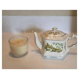 Vintage Ellgreave Ironstone Hexagonal Teapot &