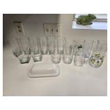 Assorted Glassware & Butter Keeper
