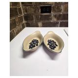(2) Pfaltzgraff Folk Art Au Gratin Serving Dishes.