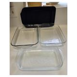 (3) Pyrex Casserole Dishes 1 w/Lid(2)