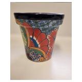 6.5" Pretty Ceramic Flower Pot Made in Mexico