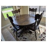 Solid Oak Dining Table w/4 Chairs