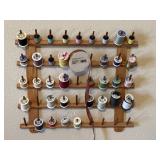 18"x15" Wooden thread spool Rack and Thread