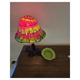 Adorable 12" Vintage Cast Iron Mushroom Lamp &