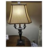 Vintage Dale Tiffany Metal Lamp and Shade 30"