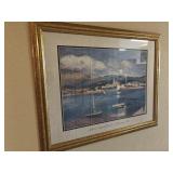 Gold Framed Boat Art 32x25