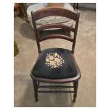 Antique Chair w/Needlepoint Cushion