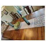 Table Runner, Candles, Glass Bowl