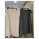 (2) Susan Graver Long Suede Skirts Sz Med