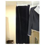 Long Velvet Skirt. (3) Tops & Cardigan