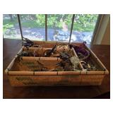 Wicker Organizer w/Tons of Costume Jewelry