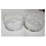 (2) 6" Clear Glass Bowls