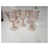 (5) Vintage Pink Sundae Glasses