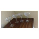 (4) Etched Champagne Glasses
