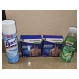 (2) NIB Medicated Pain Patches, Lysol (Partial) &