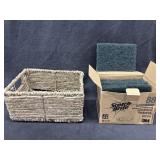 Scotch Brite (8Pcs) & Storage Basket