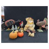 Bin of Fall Decor Including: Fiber Optic