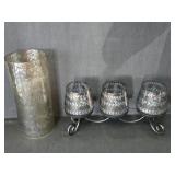10" Diameter Glass Chimney & Candle Holder