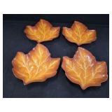 (4) Leaf Plates 9x9