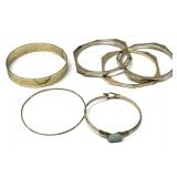 6 Gold Tone Bracelets/ Bangles
