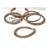 One Copper Marking  Bracelet and Copper Tone