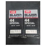 (100rds) in 2 Boxes of CCI Blazer Gold Dot .44