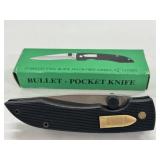 BULLET POCKET KNIFE STAINLESS STEEL BLADE NYLON