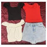 3 Junior Girl Sizes M/L Shirts & Size L Jean