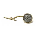 Vintage Julius Caesar Roman Silver Coin Tie Tack
