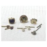 Assorted Shirt Clips, Missing Pair Cufflinks &