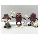 3 VTG California Raisins PVC Figurines
