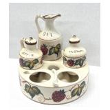 VTG Ceramic Strawberry Cruet Set Oil, Pepper &