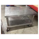 36"x25"x25"H 2-Shelf SS Mobile Work/ Utility Table