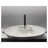Ceramic Chip & Dip Platter &  Handled Round