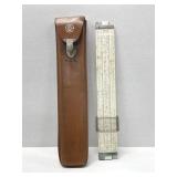 VTG White Metal Pickett Slide Rule W/Leather Case