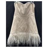 Sz: L, Wow Couture Strapless Dress Feather