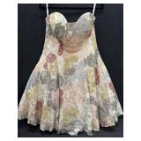 Sz: 10, Rachel Allan  Strapless Floral dress