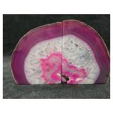Pink Agate Bookends