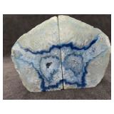 Blue Agate Bookends