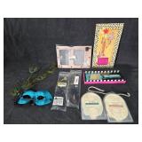 Mardis Gras Mask, Wax Cubes, Case, Luggage Tag &
