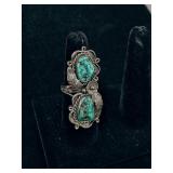 Believed Sterling Navajo Signed "JW" Ring Sz 8