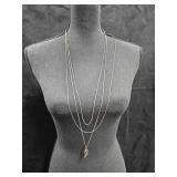 Body Chain Angel Wing Necklace Silver Tone