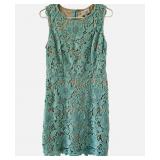 Beige Lace Fit Flare Dress 14