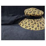 Eric Javits Cheetah Print Straw Hat w/Ribbon
