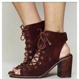 Jeffery Campbell Maroon Lace up heels Size 8